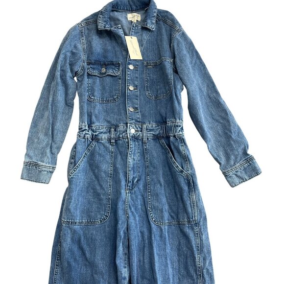 NEW Women's 8/R Long Sleeve Utility Baggy Denim Jumpsuit - Universal Thread k910 - Picture 6 of 10